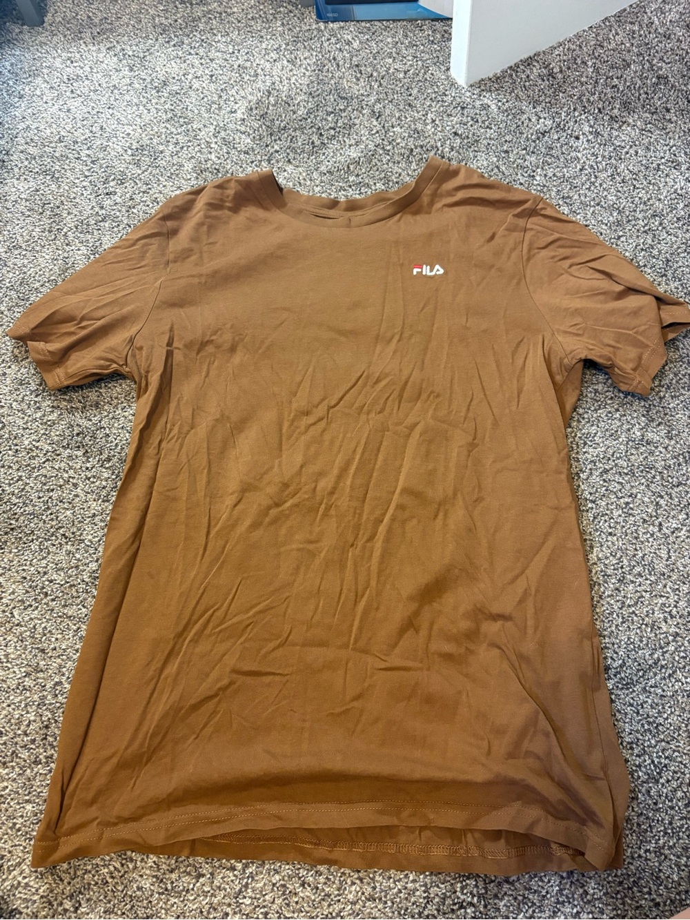 FILA Men's Brown Logo Crew Neck Tee